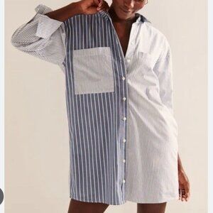 Abercrombie & Fitch Blue and White Striped Mini Dress
